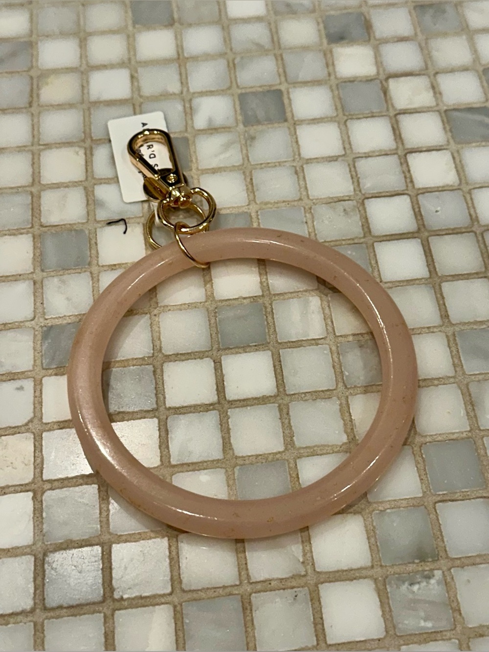Altar’s State NWT Blush Bangle Key Ring with Stay Golden Accents - Picture 2 of 6